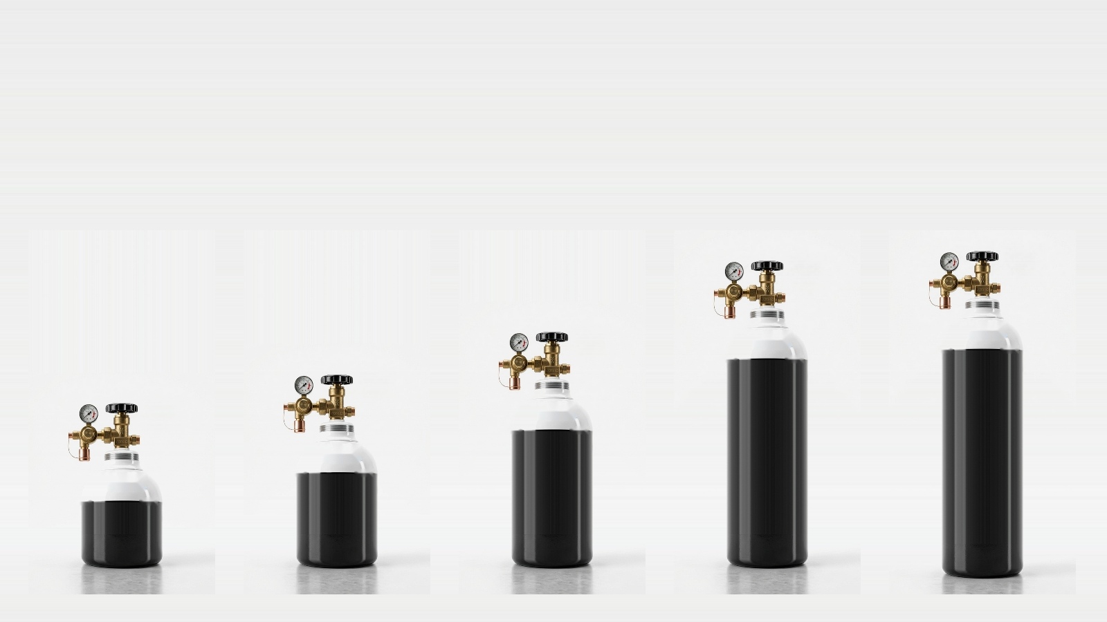 Brand New Seamless Steel Cylinders 50L 40L 20L 10L 5L Lineup Dubai